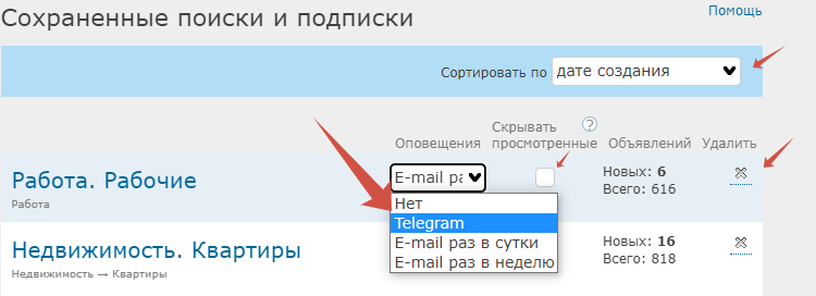 Действия с подписками