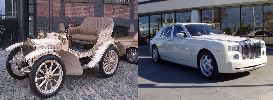 Первая и одна из последних моделей Rolls-Royce