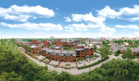 Вид на коттеджный поселок Тимирязевский парк в Воронеже